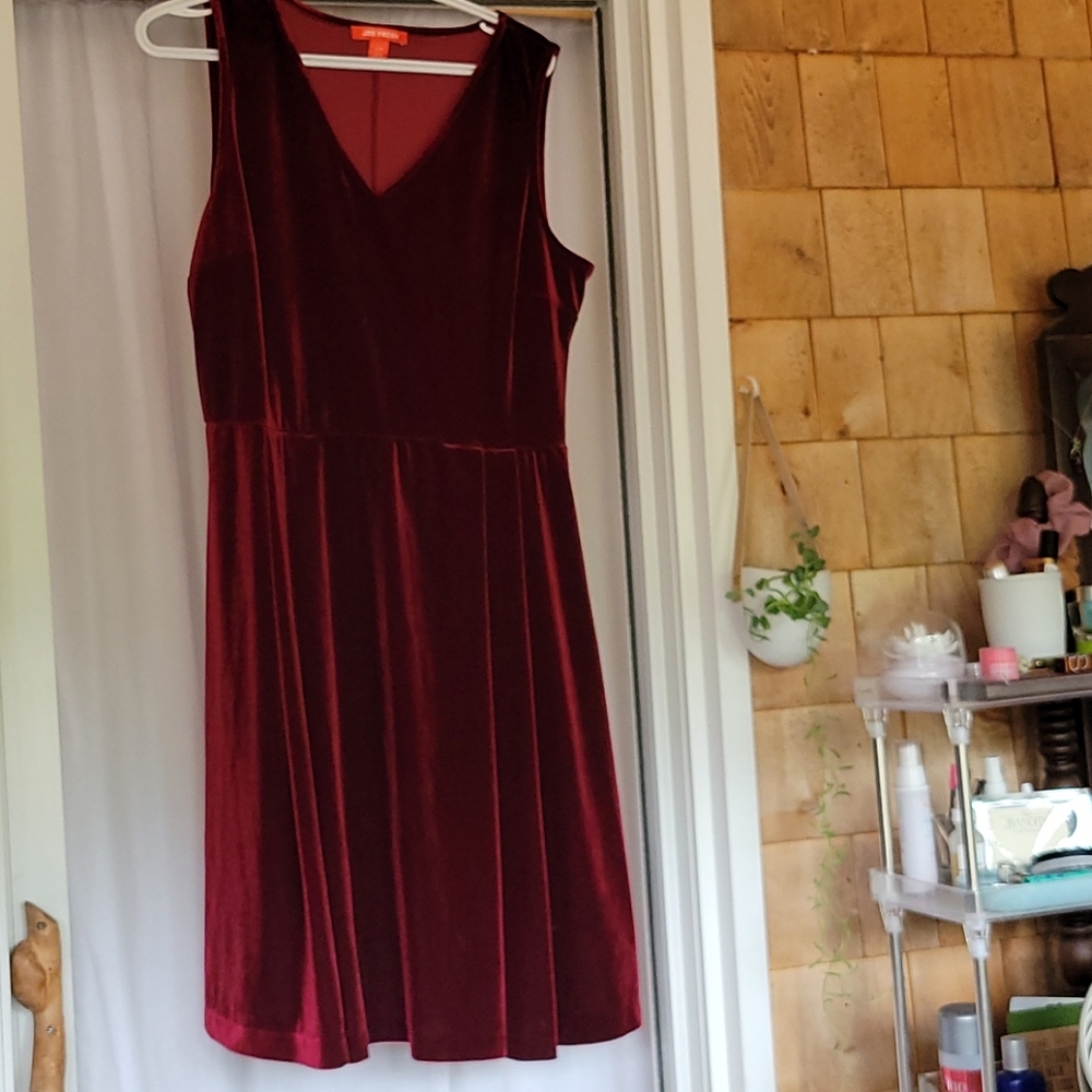 Red velour party dress
